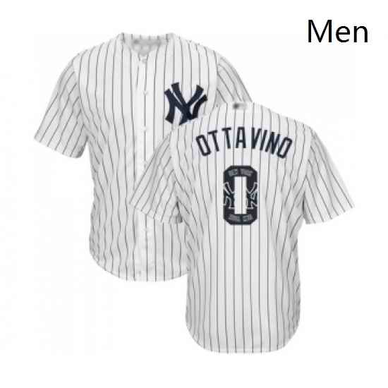 Mens New York Yankees 0 Adam Ottavino Authentic White Team Logo Fashion Baseball Jersey